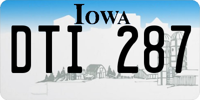 IA license plate DTI287