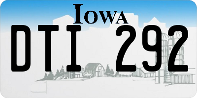 IA license plate DTI292