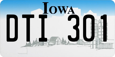 IA license plate DTI301