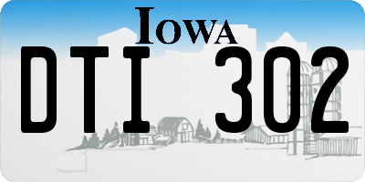 IA license plate DTI302