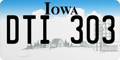 IA license plate DTI303