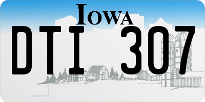 IA license plate DTI307