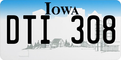 IA license plate DTI308