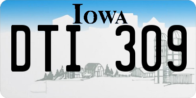 IA license plate DTI309