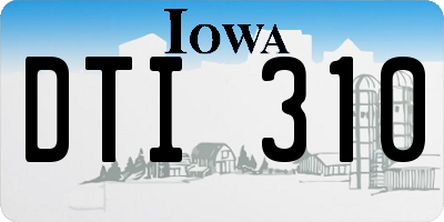 IA license plate DTI310