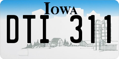 IA license plate DTI311