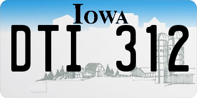 IA license plate DTI312