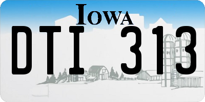 IA license plate DTI313