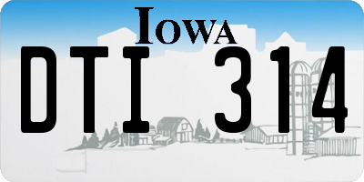 IA license plate DTI314