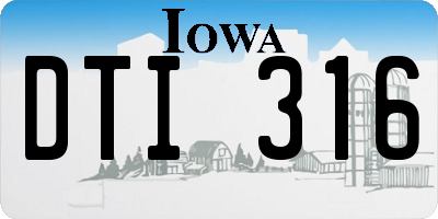 IA license plate DTI316