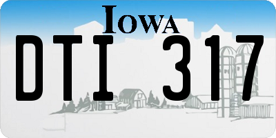 IA license plate DTI317