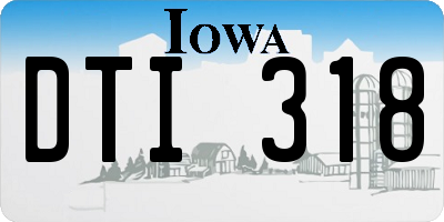 IA license plate DTI318