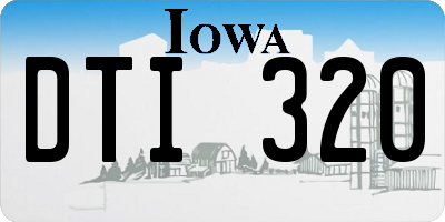 IA license plate DTI320