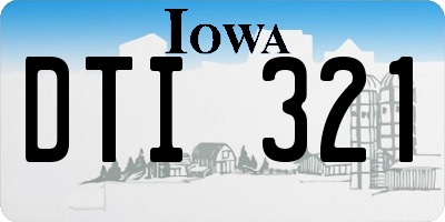 IA license plate DTI321