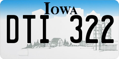 IA license plate DTI322