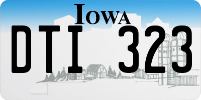 IA license plate DTI323