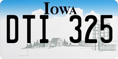 IA license plate DTI325