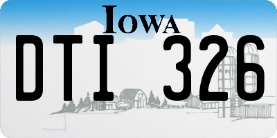 IA license plate DTI326