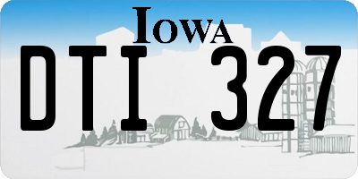 IA license plate DTI327