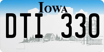 IA license plate DTI330