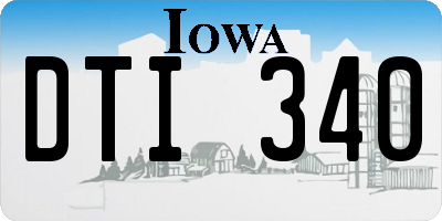 IA license plate DTI340