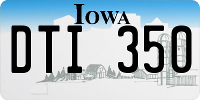 IA license plate DTI350