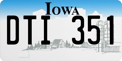 IA license plate DTI351