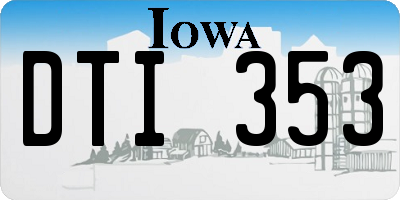 IA license plate DTI353