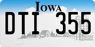 IA license plate DTI355