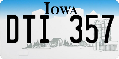 IA license plate DTI357