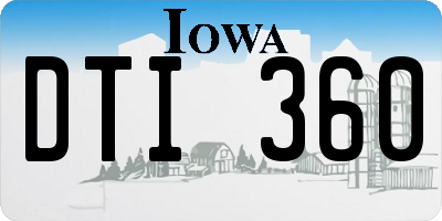 IA license plate DTI360