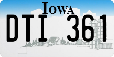 IA license plate DTI361