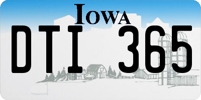 IA license plate DTI365