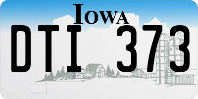 IA license plate DTI373