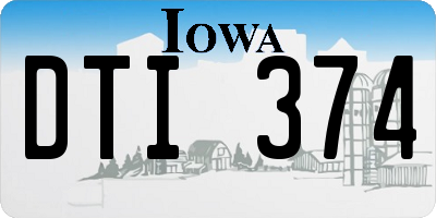 IA license plate DTI374