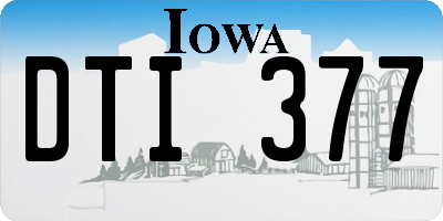 IA license plate DTI377