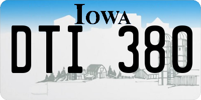 IA license plate DTI380