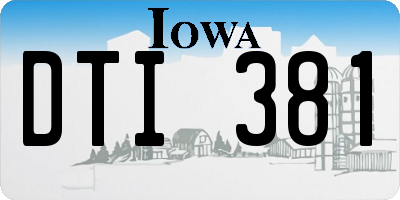 IA license plate DTI381