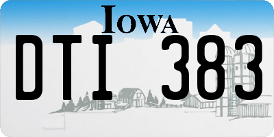 IA license plate DTI383