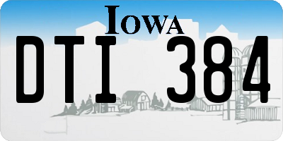 IA license plate DTI384