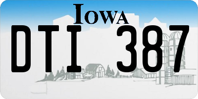 IA license plate DTI387