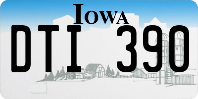 IA license plate DTI390