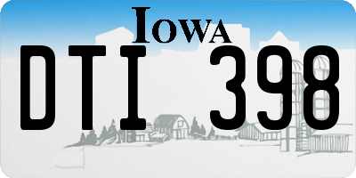 IA license plate DTI398