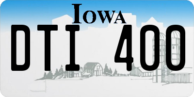 IA license plate DTI400