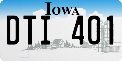 IA license plate DTI401