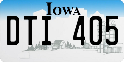 IA license plate DTI405