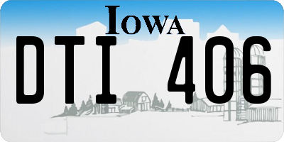 IA license plate DTI406