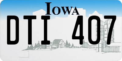 IA license plate DTI407