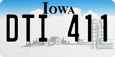 IA license plate DTI411