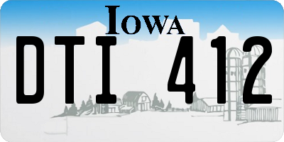 IA license plate DTI412